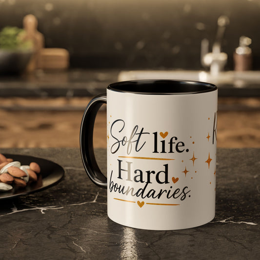 ❤️ Respectfully, NO.™ Accent Coffee Mug | Boundary Queen Collection | Red Interior Mug