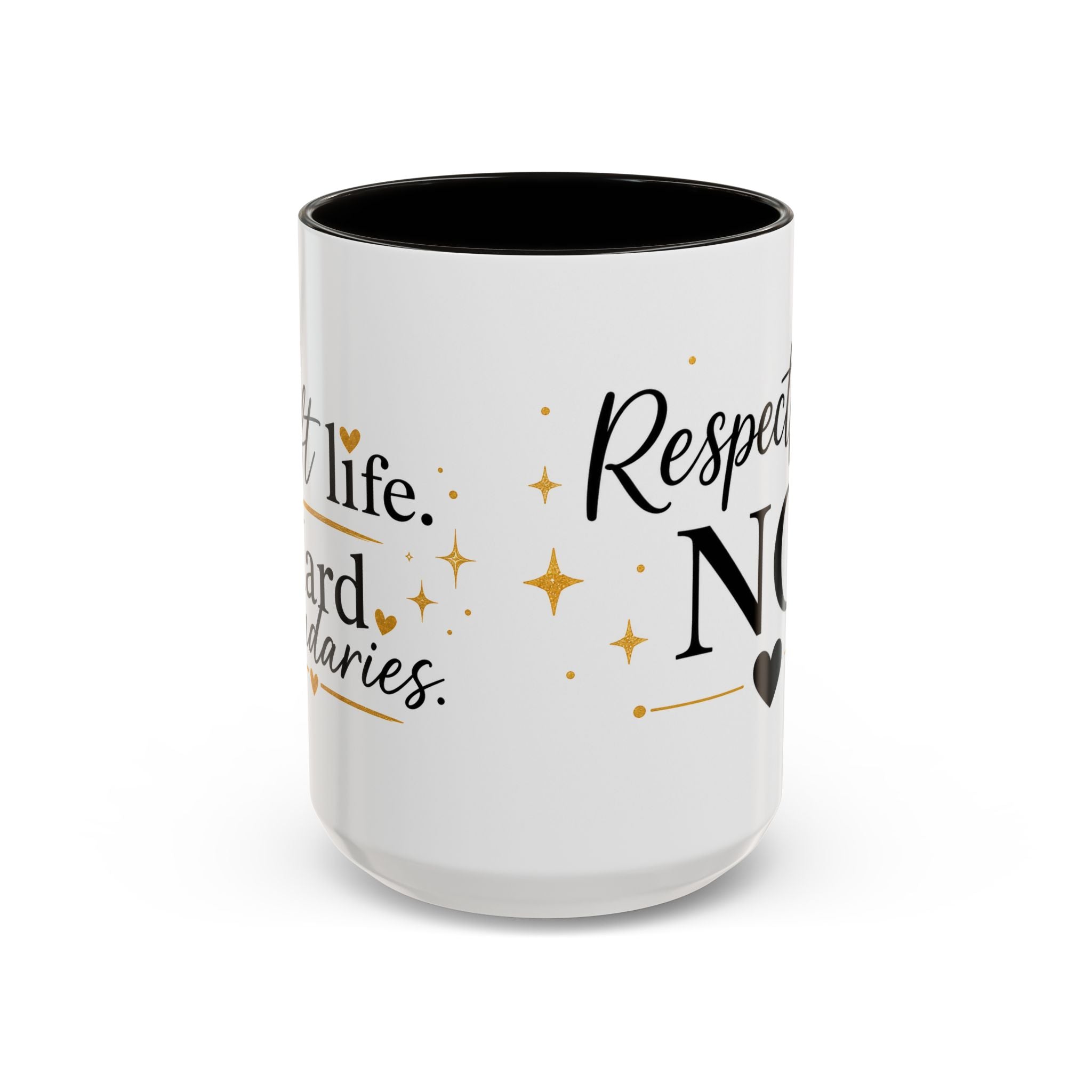 ❤️ Respectfully, NO.™ Accent Coffee Mug | Boundary Queen Collection | Red Interior Mug