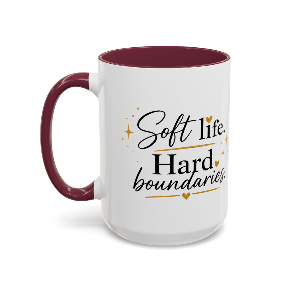 ❤️ Respectfully, NO.™ Accent Coffee Mug | Boundary Queen Collection | Red Interior Mug