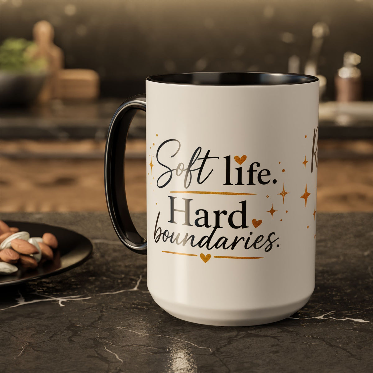❤️ Respectfully, NO.™ Accent Coffee Mug | Boundary Queen Collection | Red Interior Mug