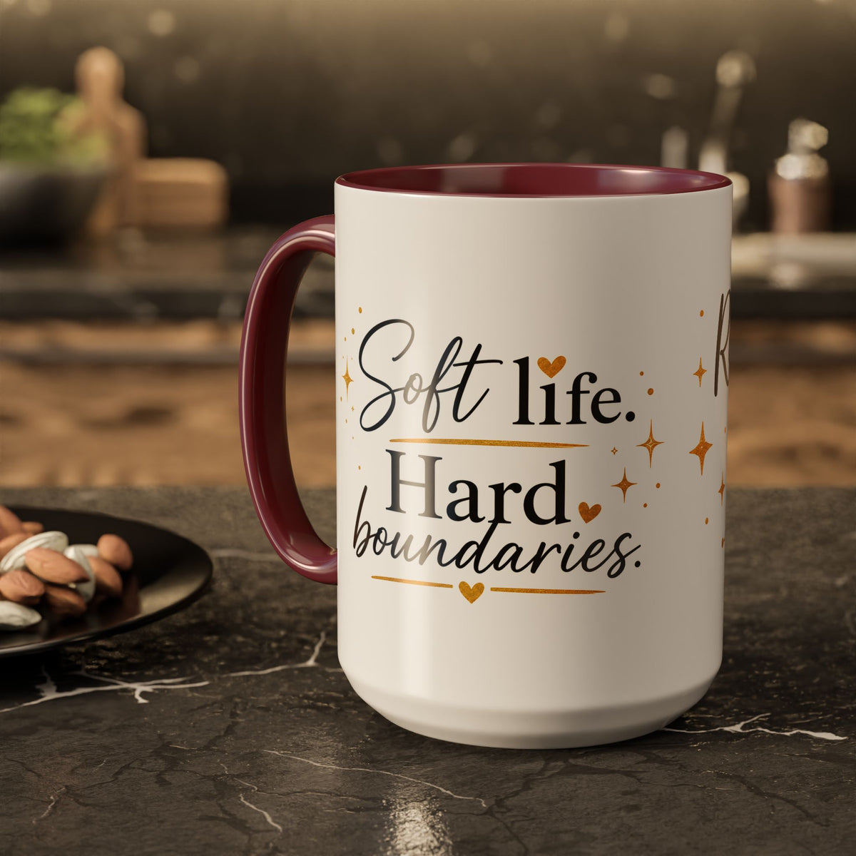 ❤️ Respectfully, NO.™ Accent Coffee Mug | Boundary Queen Collection | Red Interior Mug