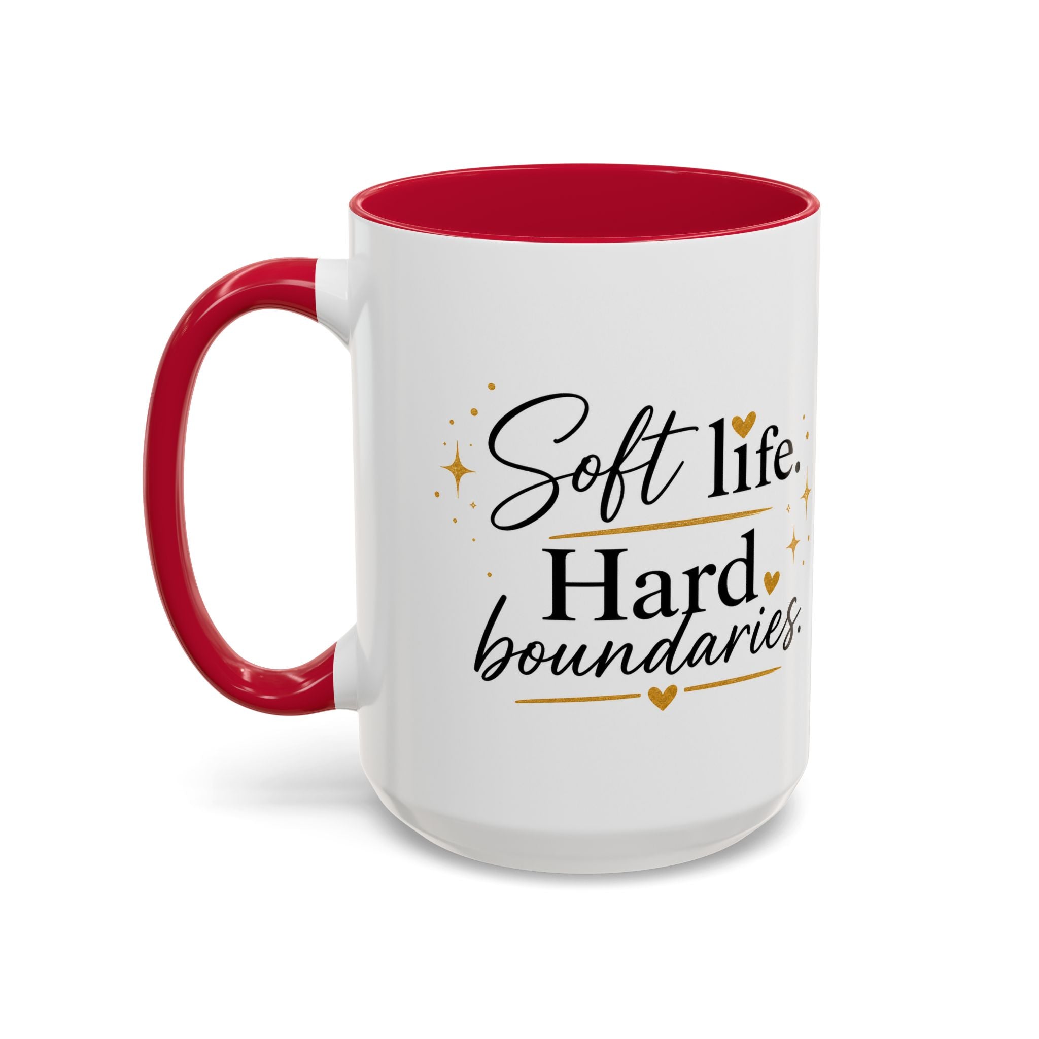 ❤️ Respectfully, NO.™ Accent Coffee Mug | Boundary Queen Collection | Red Interior Mug