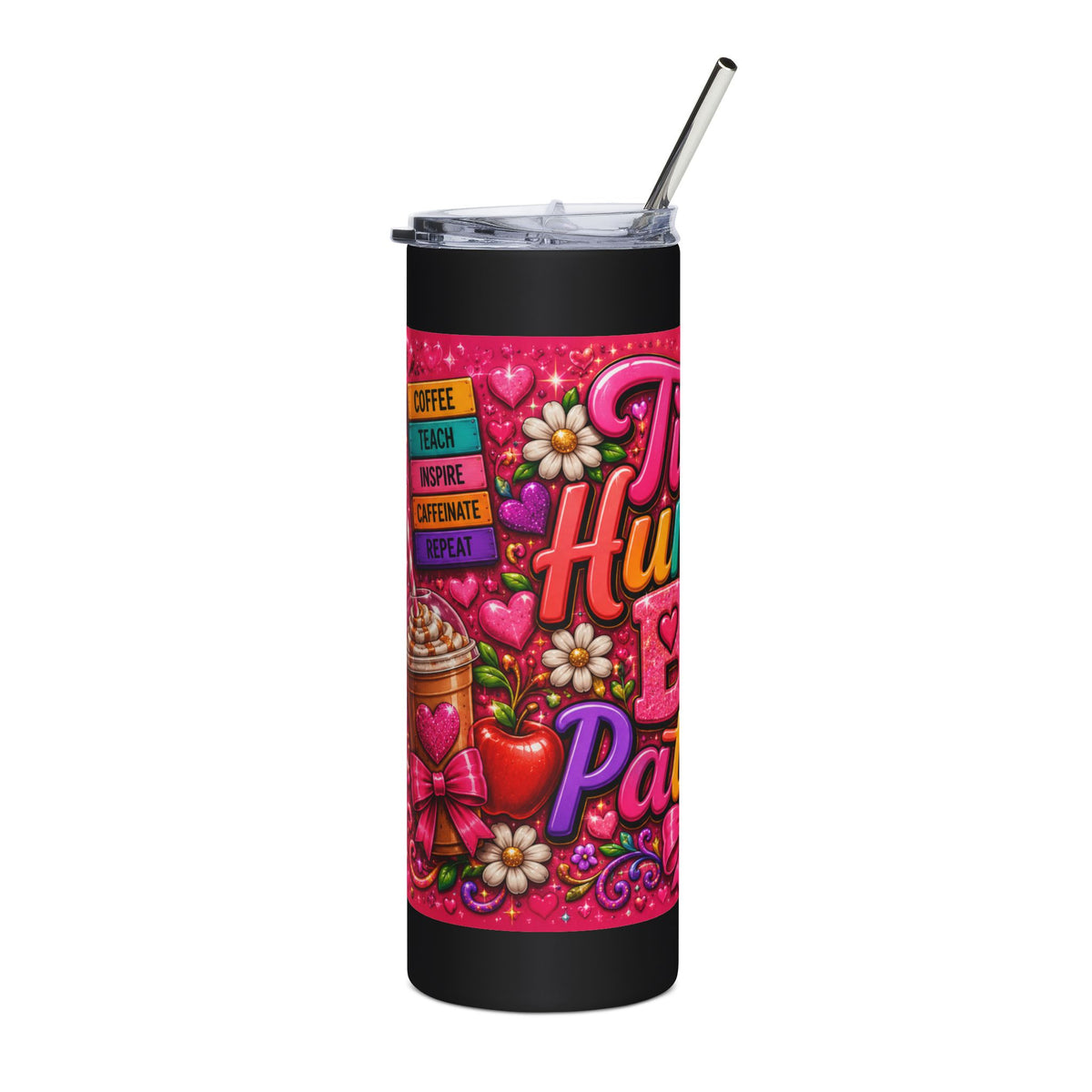 Tiny Human Big Patient 20oz Stainless Tumbler — Cute Colorful Travel Cup