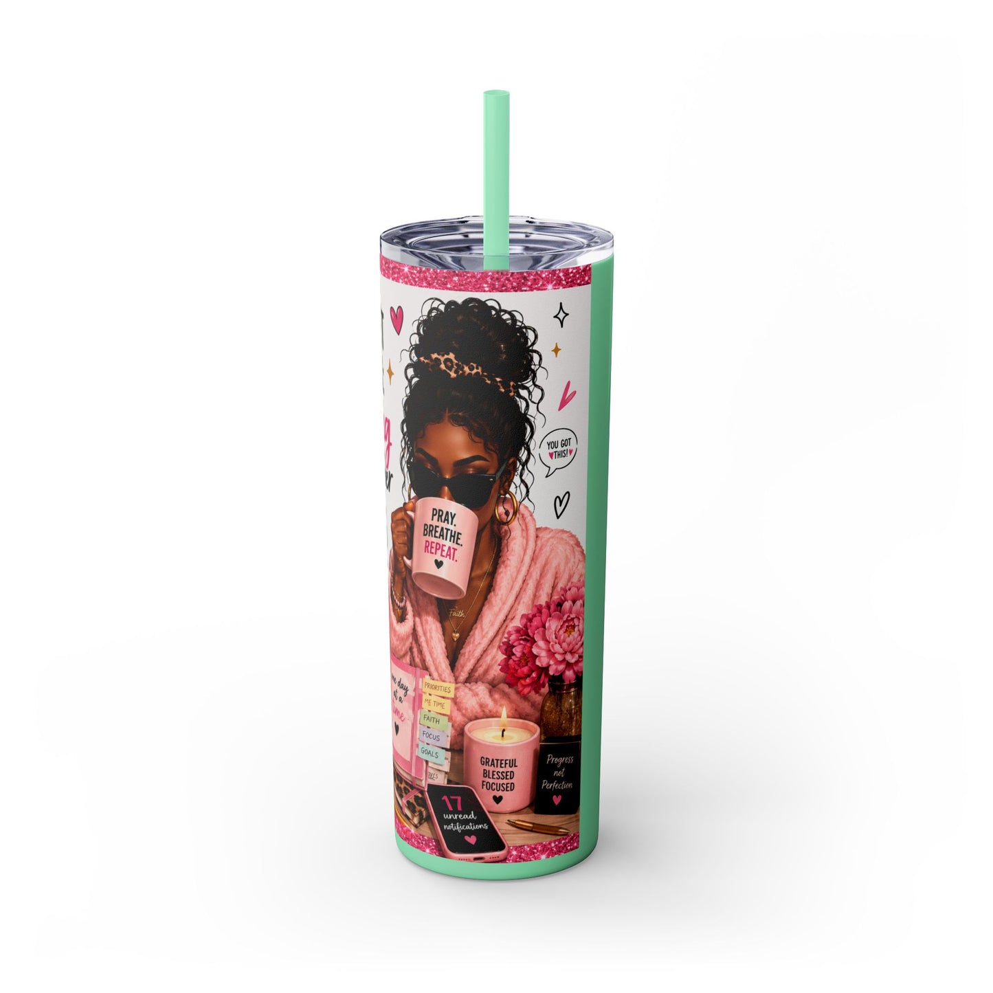 Current Status™: Holding It Together (with Prayers & Good Vibes) Skinny Tumbler | 20 oz