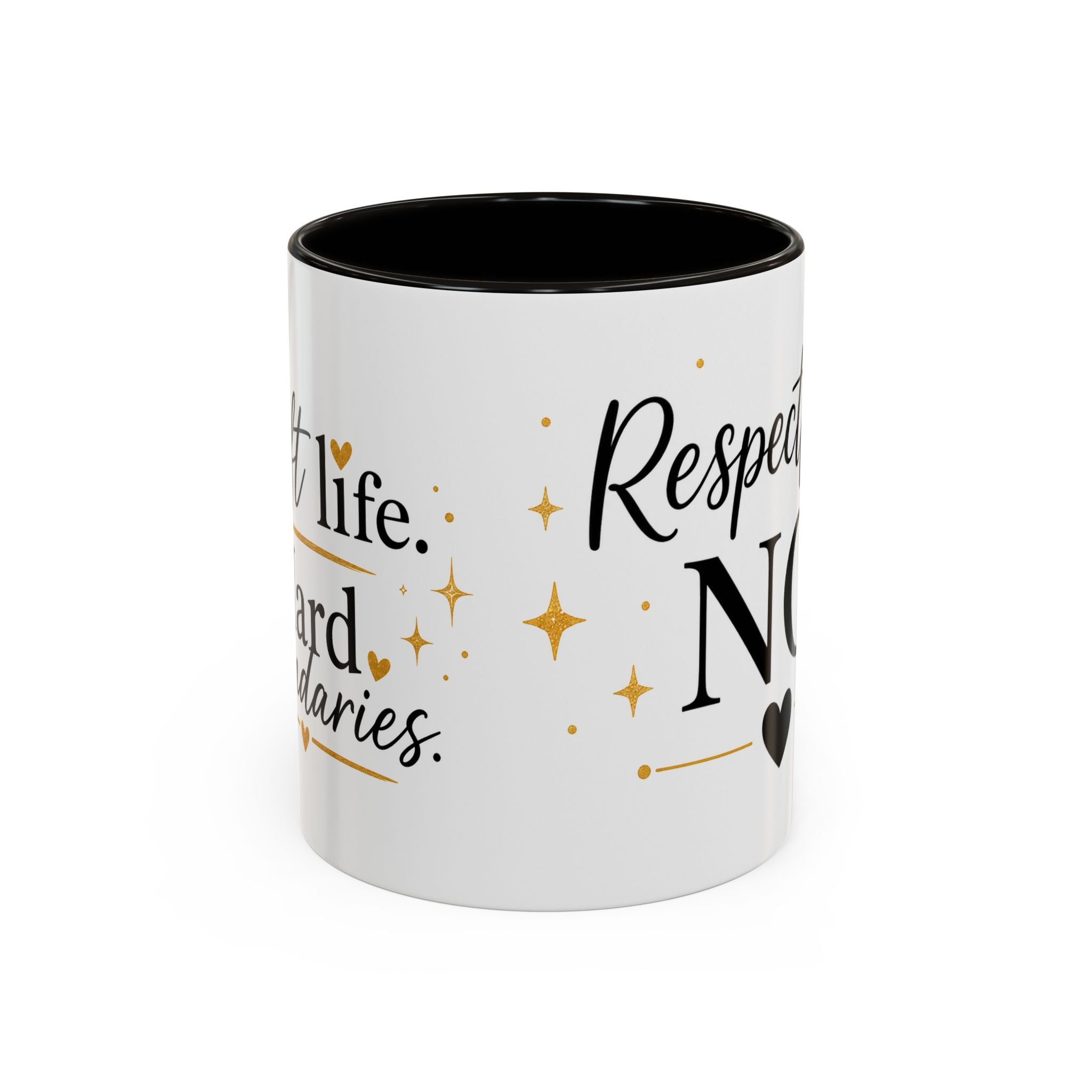 ❤️ Respectfully, NO.™ Accent Coffee Mug | Boundary Queen Collection | Red Interior Mug