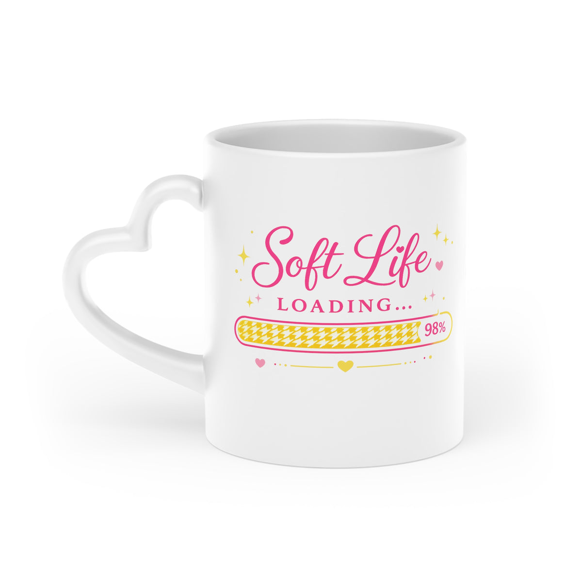 Soft Life Loading™ Heart Mug | Cute Coffee Mug for Soft Life Lovers