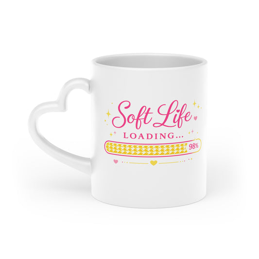 Soft Life Loading™ Heart Mug | Cute Coffee Mug for Soft Life Lovers