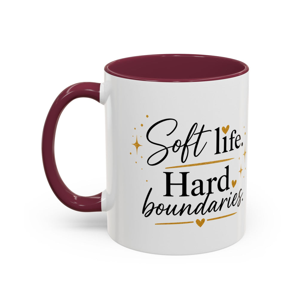 ❤️ Respectfully, NO.™ Accent Coffee Mug | Boundary Queen Collection | Red Interior Mug