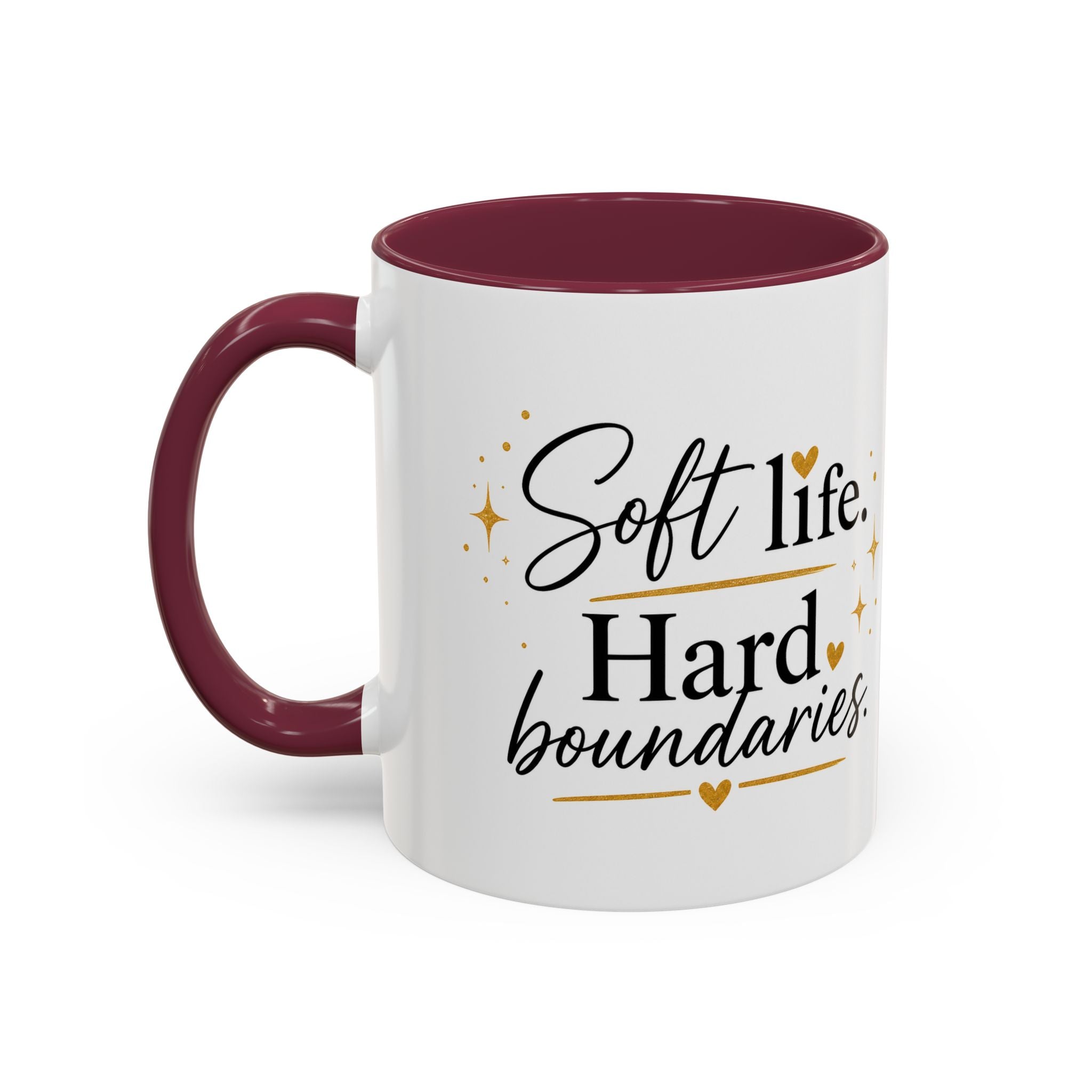 ❤️ Respectfully, NO.™ Accent Coffee Mug | Boundary Queen Collection | Red Interior Mug